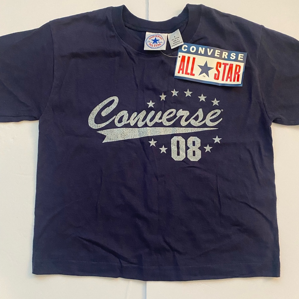 NWT Y2K Converse All Star navy blue crop top